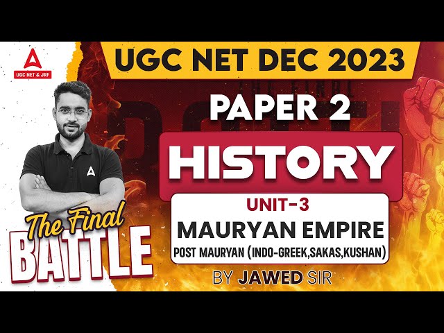 UGC NET History | UGC NET Paper 2 History Unit 3 Mauryan Empire by Jawed sir