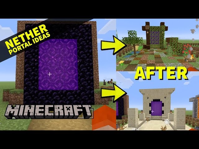 FOUR EASY Minecraft Survival Nether Portal Ideas| Minecraft Nether Portal Design Tutorial