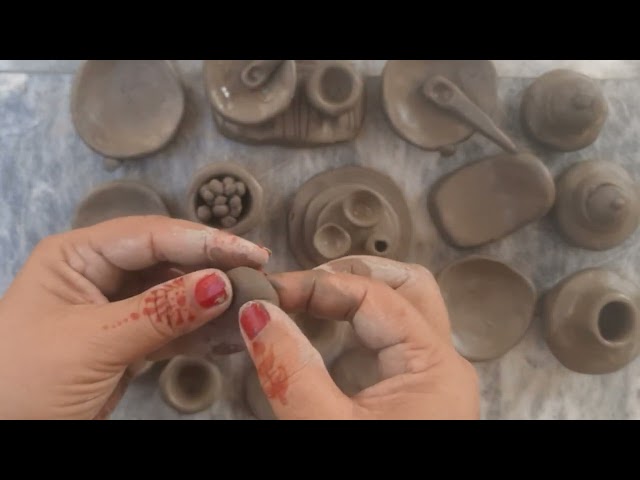 Easy Technique Make Handmade Kitchen Set With clay # Alimudart