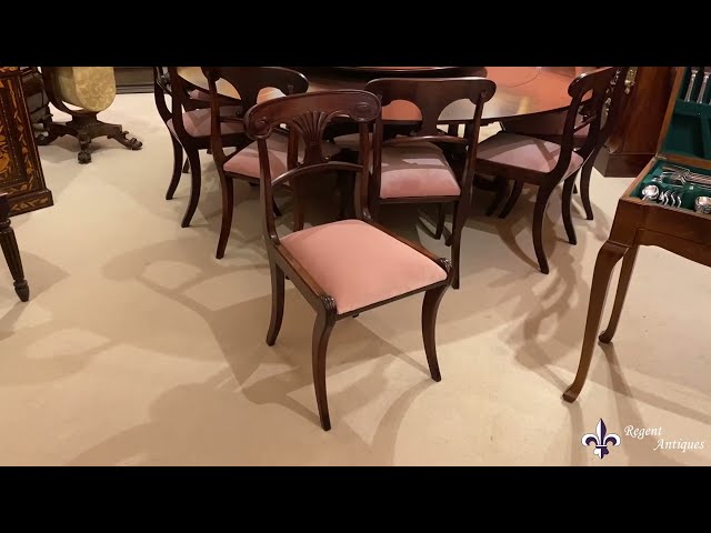Antique Set 12 Regency Bar Back Dining Chairs C1830 19th C