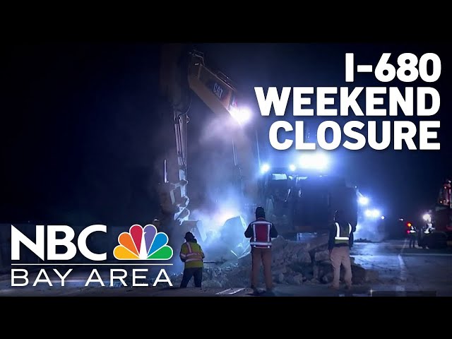 Southbound I-680 in East Bay closed for weekend repaving work