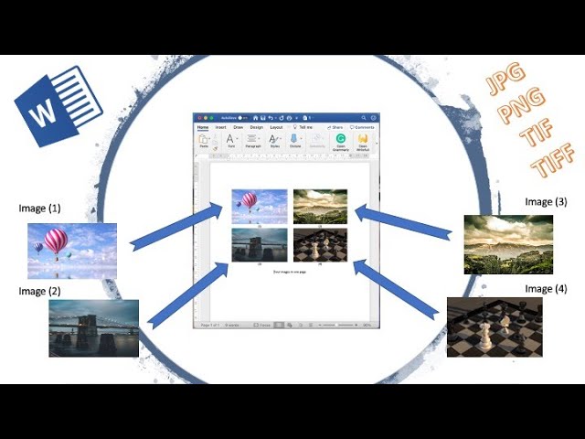 Steps for editing and arranging multiple images into a single Microsoft word page