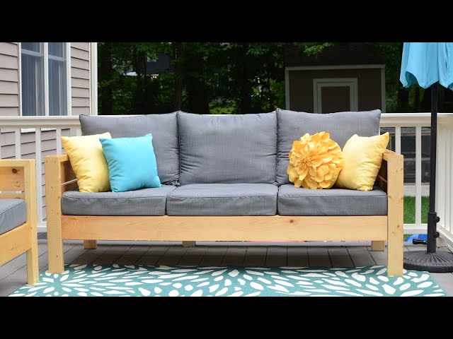 DIY Outdoor Sofa - How To Make An Outdoor Couch #woodworking