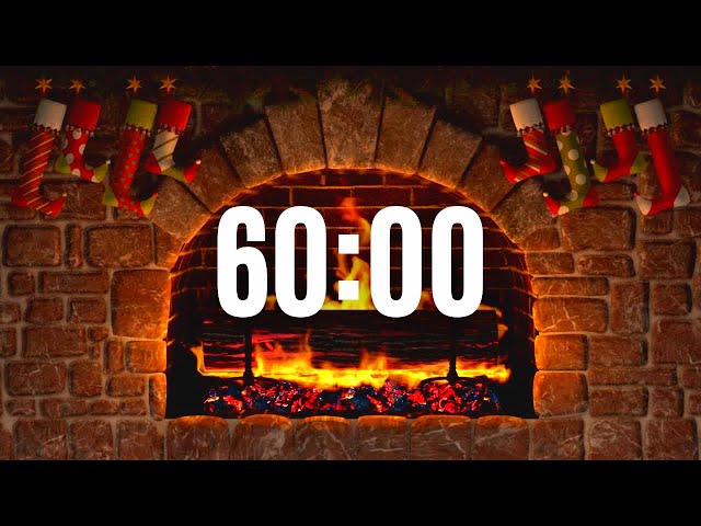 60 minute timer | Fireplace Burning | 1 hour Timer