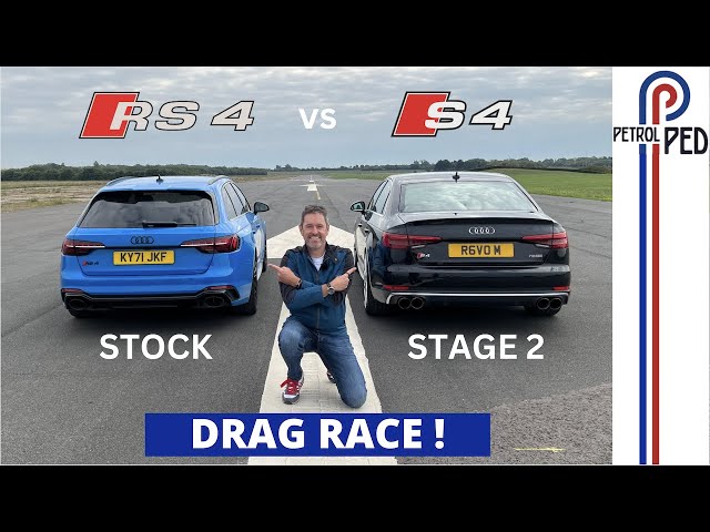 Audi RS4 vs REVO Stage 2 Audi S4 vs Stock Audi S4 - DRAG RACE !