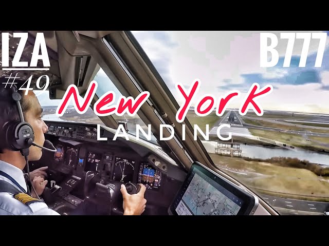 B777 LANDING New York JFK | Cockpit View | ATC & Crew Communications