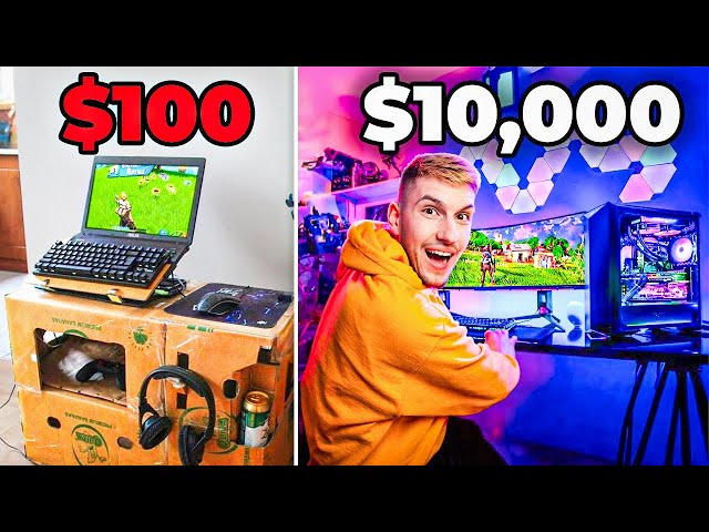 $100 VS $10,000 DREAM Gaming Setup!