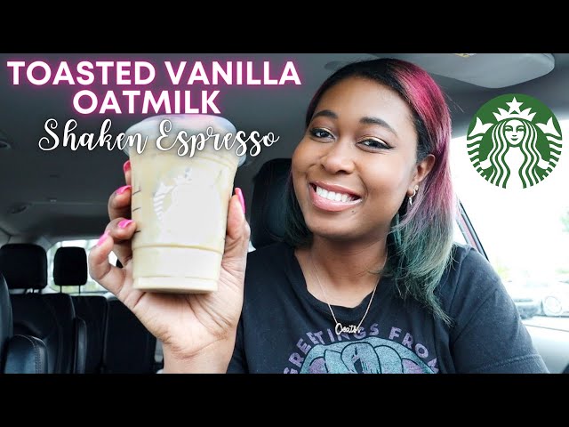 Tasting the *NEW* Starbucks Iced Toasted Vanilla Oatmilk Shaken Espresso
