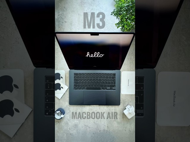 M3 MacBook Air Midnight UNBOXING 💻 #SHORTS