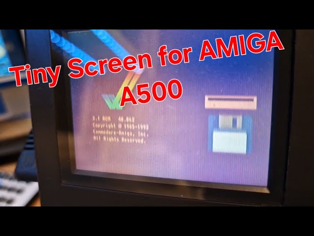 Amiga A500+ with a TINY SCREEN