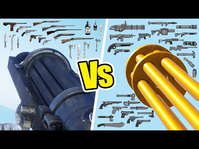 All WEAPONS and SOUNDS in RED DEAD Online vs GTA Online in 68 Seconds (First Person)