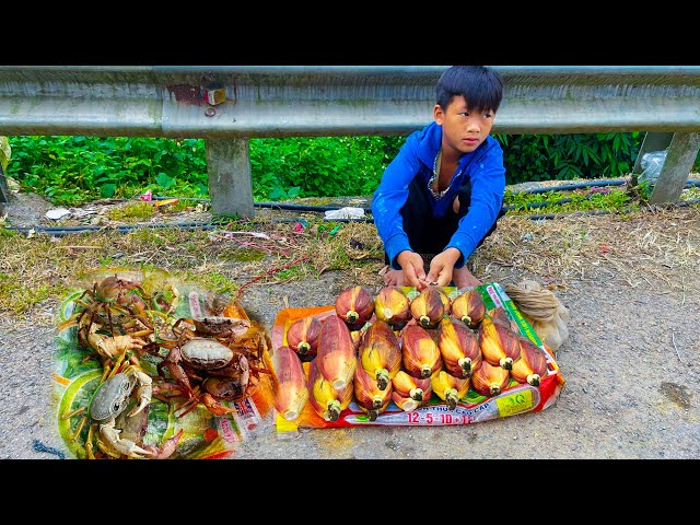 Orphan Boy - Catch Wild Mountain Crabs and Forest Banana Flowers to Sell and Buy Food, Wild Survival