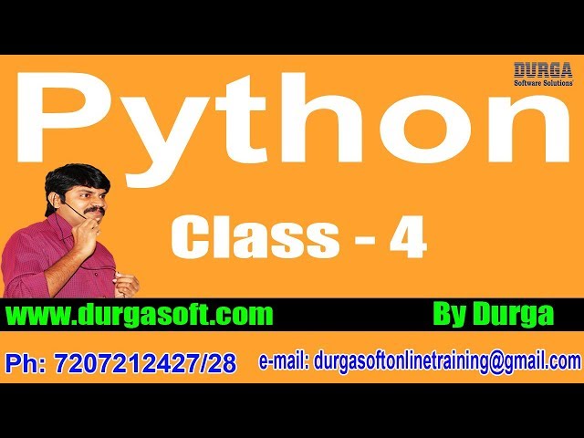 Learn Python Programming Tutorial Online Training by Durga Sir On 05-04-2018 @ 6PM