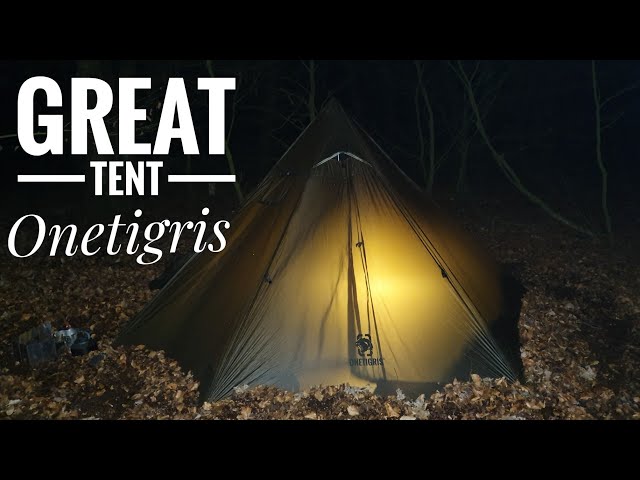 Wild woodland camping using my new onetigris iron wall stove tent.