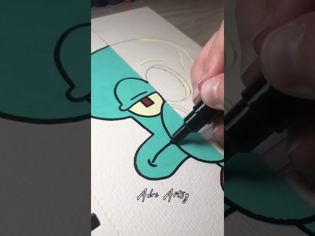 Drawing Squidward X-Ray Effect with Posca Markers!