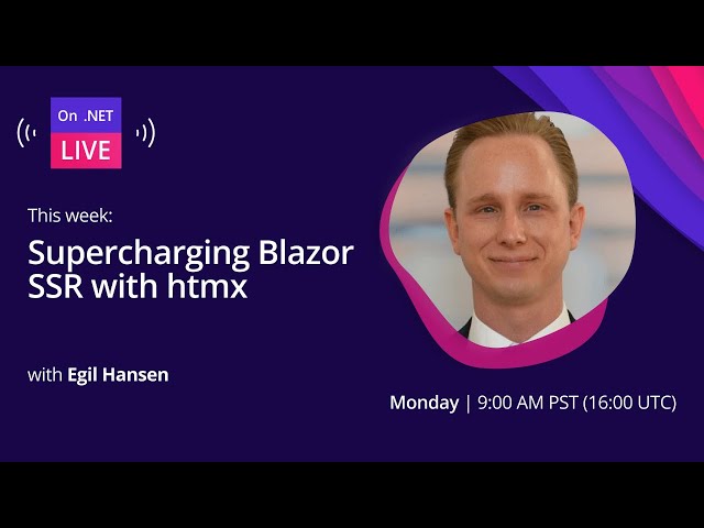 On .NET Live: Supercharging Blazor SSR with htmx
