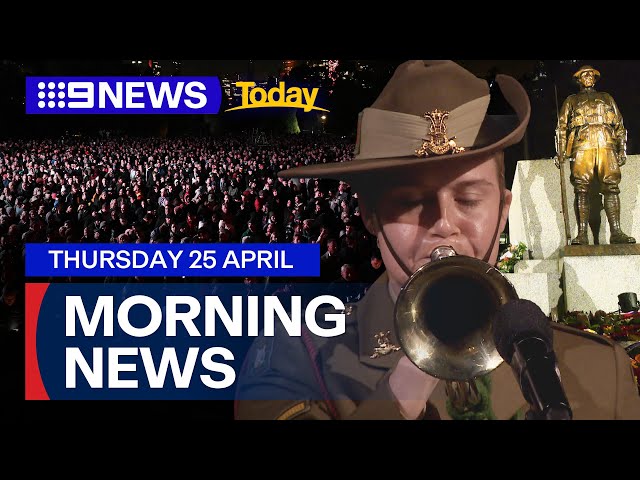 Anzac Day 2024: Thousands gather before dawn | 9 News Australia