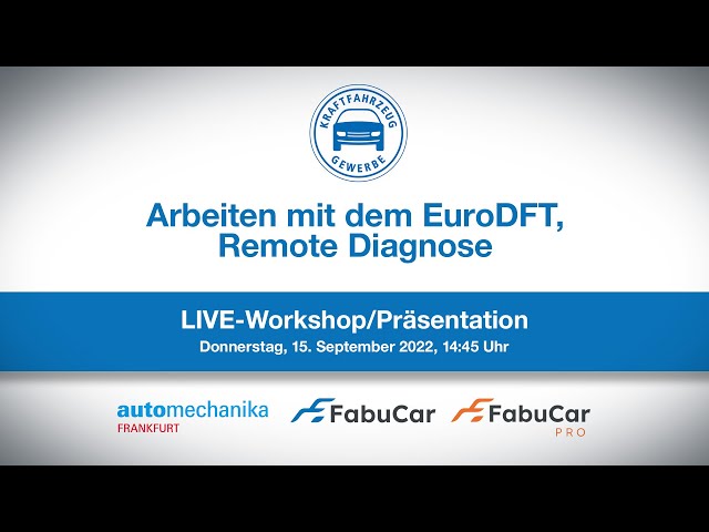 Arbeiten mit dem EuroDFT, Remote Diagnose | Live-Workshop mit Präsentation