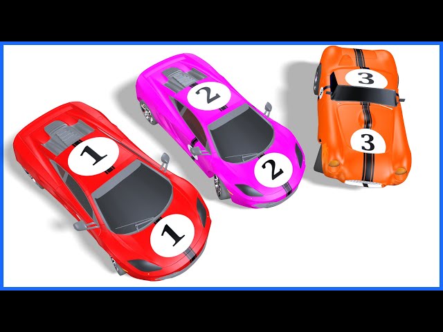 Learn Numbers with Car Race | 1 To 10 Numbers | Kindergarten Cartoon | Preschool Educational Videos