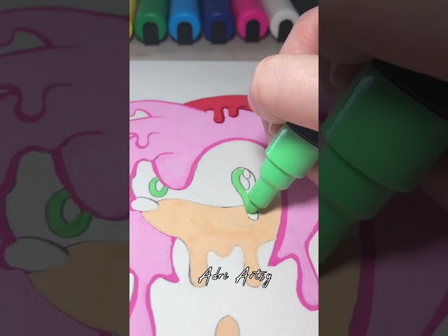 Drawing Amy Rose Drip Effect with Posca Markers!