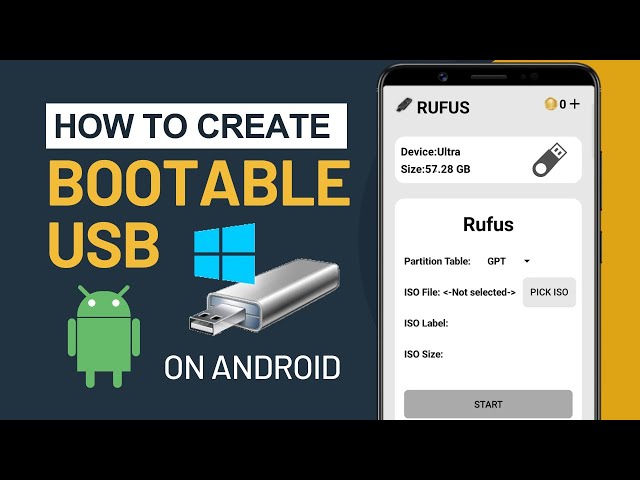 Make/Create a Windows Bootable USB on Android Phone [without PC]