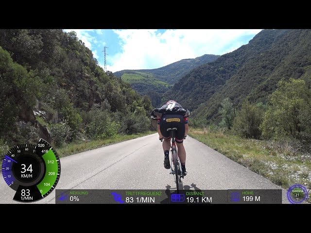 Fat Burning 45 Minute Indoor Cycling Workout Girona Spain 4K Video with Garmin Display