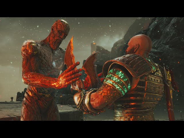 Surtr's Reaction To Blades of Chaos On Kratos - God of War: Ragnarök