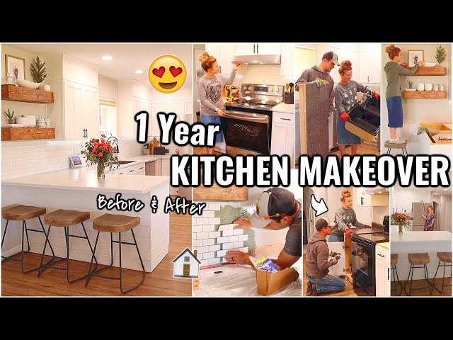 KITCHEN MAKEOVER 1 YEAR TIMELAPSE!!😍 BEFORE & AFTER OF OUR ARIZONA FIXER UPPER | HOUSE RENOVATION