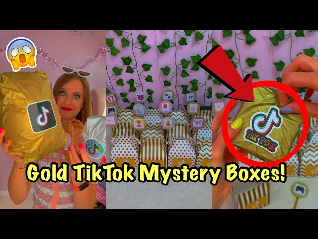 [ASMR] OPENING 12 GOLD TIKTOK MYSTERY BOXES!!😱✨*ULTRA RARE FINDS!*🤯 Full TikTok Compilation♡