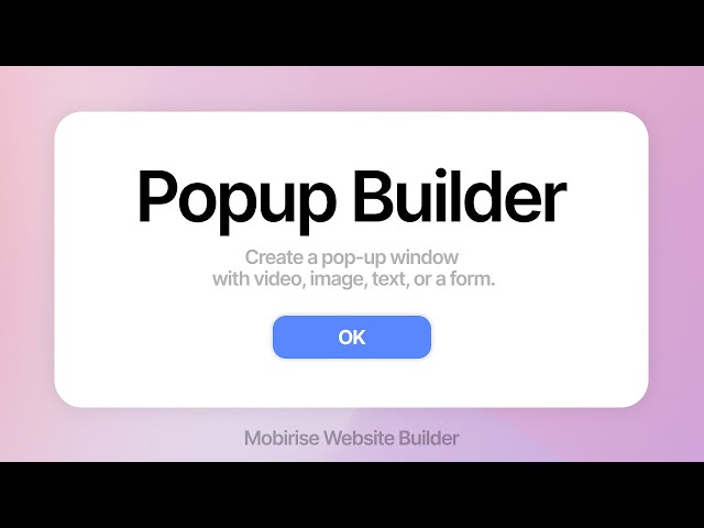 Popup Builder Mobirise Extension