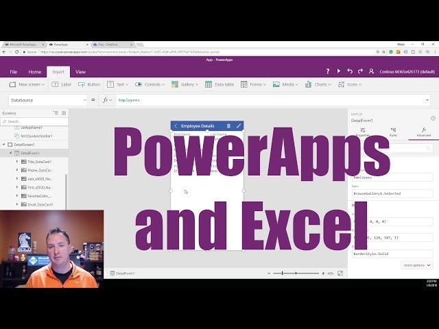 Learn to connect: PowerApps Excel Spreadsheet hosted in OneDrive
