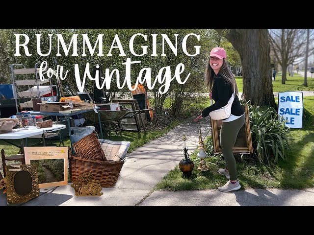 RUMMAGING FOR VINTAGE (Come Garage Sailing with Us)! Yard Sales Full of Vintage Home Decor & My Haul