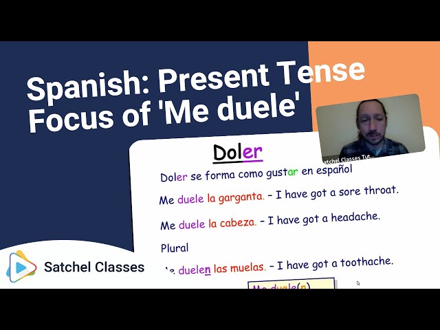 Spanish  Present Tense Focus of 'Me duele' | Spanish | Satchel Classes