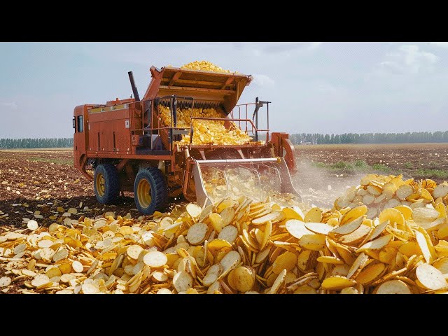 Giant Potato Harvesting with Modern Machinery | Making Billions Of Potato Chips & French Fries