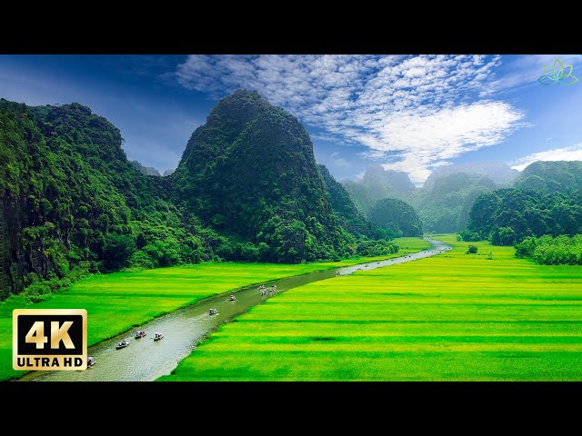 Serenity Relaxing Piano Music - 4K Drone Nature Film with Insprising Music - Travel Nature Scenery