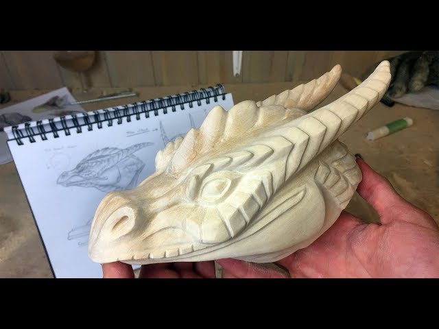 Dragon Head wood carving | Made from birch wood by jonasolsenwoodcraft