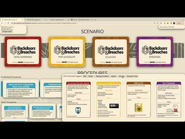 Backdoors & Breaches: Live Tabletop Exercise Demo