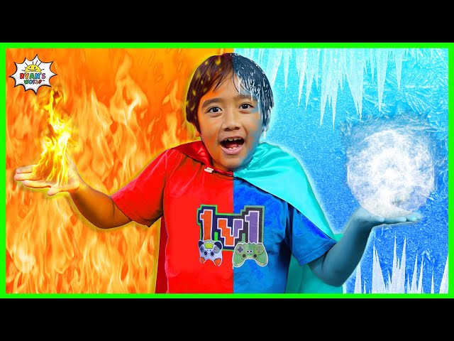 Ryan's Fire vs Ice SuperPowers Challenge!