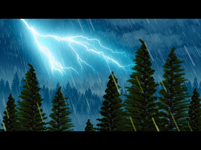 Thunderstorm Sleep Sounds + Rain White Noise ⚡ 10 Hours Rainstorm Ambience