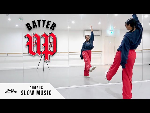BABYMONSTER - 'BATTER UP' - Dance Tutorial - SLOW MUSIC + MIRROR (Chorus)