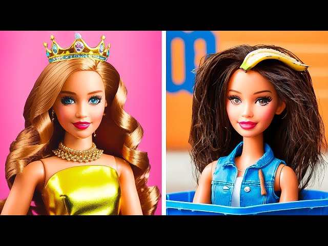 RICH VS BROKE BARBIE MAKEOVER || DIY Doll Transformation! Coole Ideen und Tipps von 123 GO! GOLD