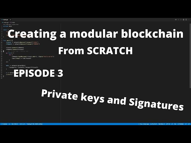 Create a blockchain from scratch in Golang EP3: Crypto keypairs and signatures