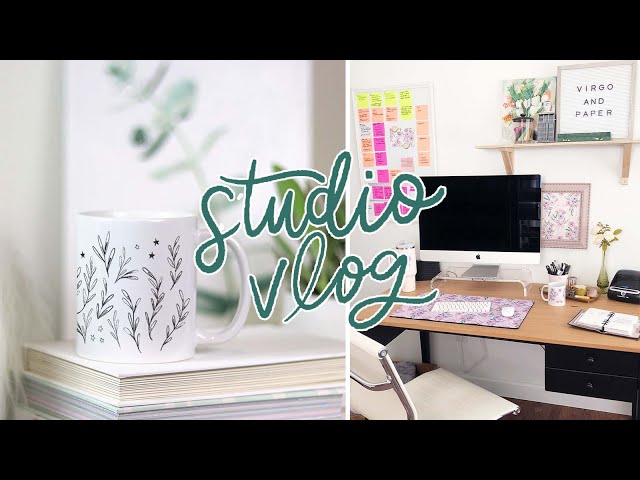 i designed a desk product collection! 🌸 organize my desk with me | studio vlog