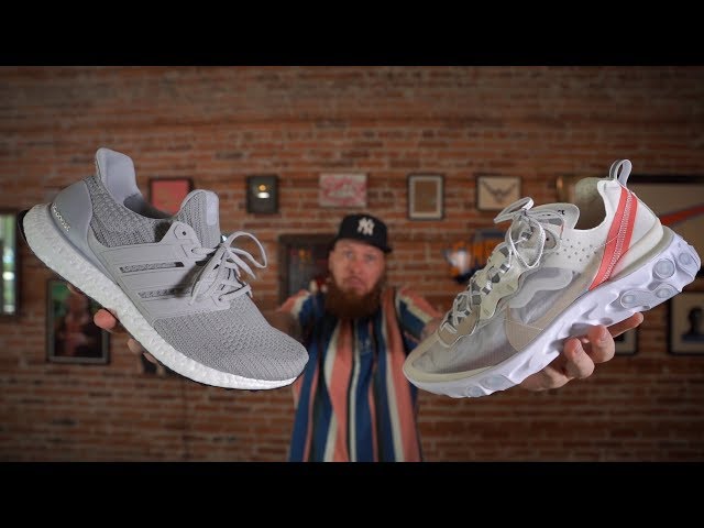 NIKE REACT ELEMENT 87 VS ADIDAS ULTRABOOST! (Which Sneaker is More Comfortable?)