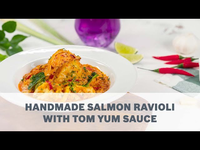 Handmade Salmon Ravioli with Tom Yum Sauce - Cooking with Bosch