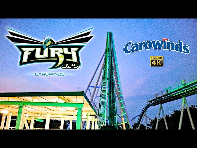 2023 Fury 325 Roller Coaster at Night On Ride Back Seat 4K POV Carowinds