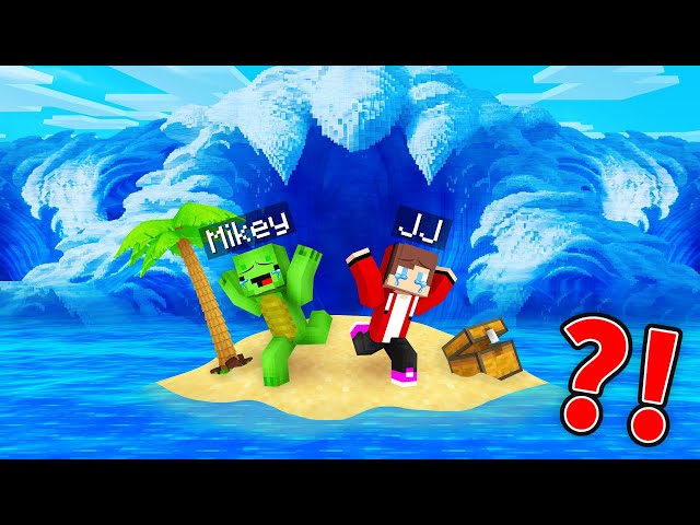 Mikey and JJ Survive the Tsunami On the Island in Minecraft (Maizen)