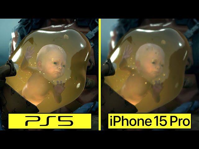 Death Stranding PS5 vs iPhone 15 Pro (Recommended Default Settings) Graphics Comparison