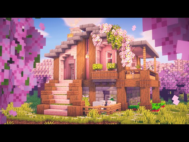 Minecraft | How to build a Cherry Blossom Survival House