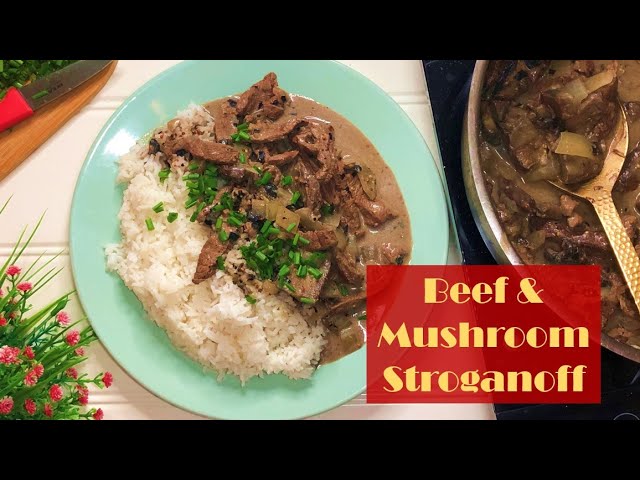 Beef & Mushroom Stroganoff | Stroganov | 斯特罗加诺夫牛肉蘑菇 | 俄罗斯酸奶牛肉蘑菇